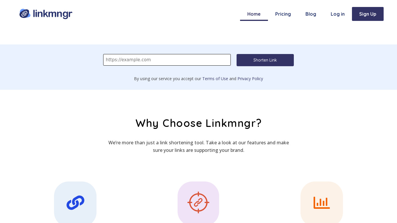 LinkMngr Landing page