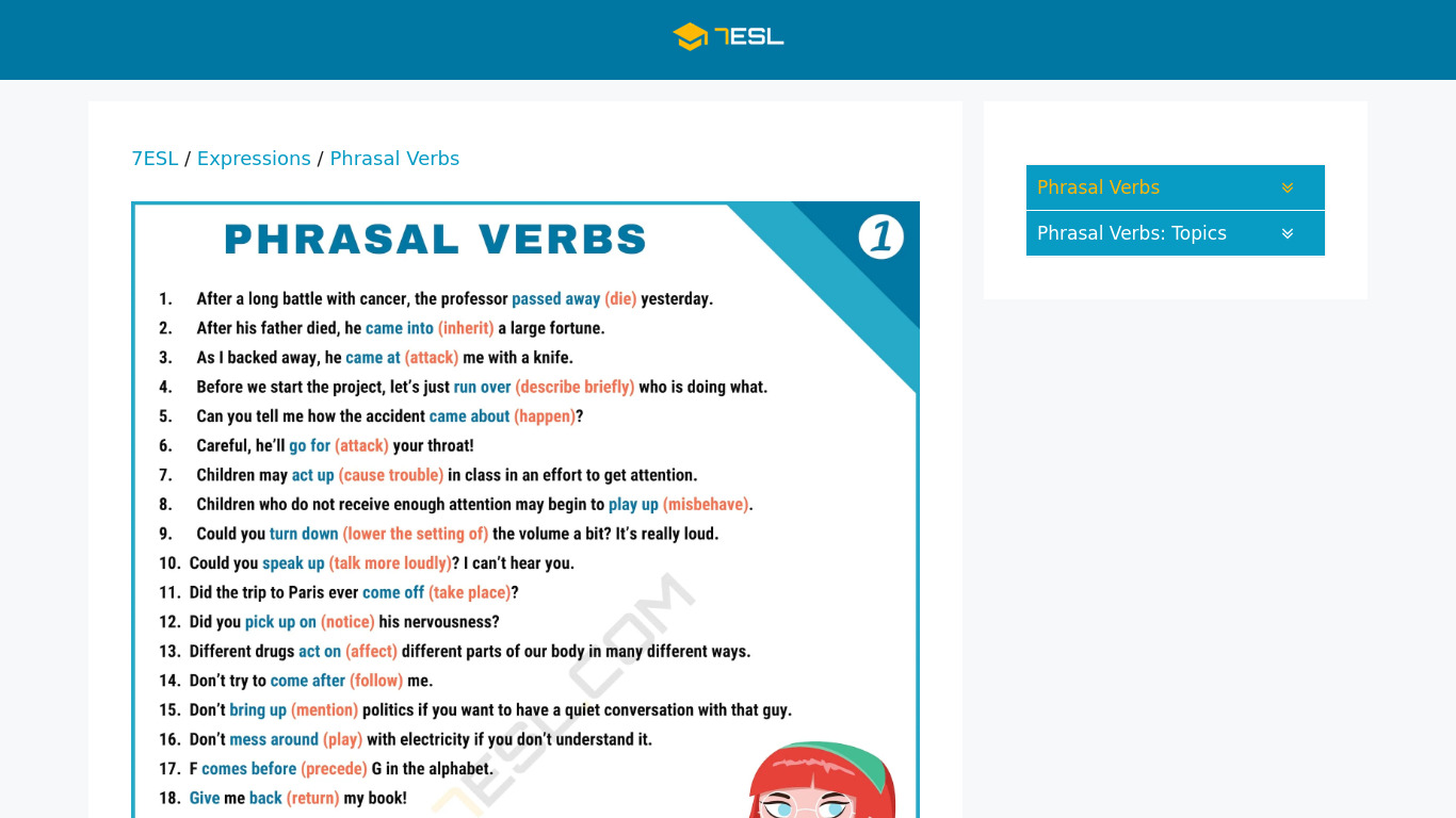 English Phrasal Verbs Landing page