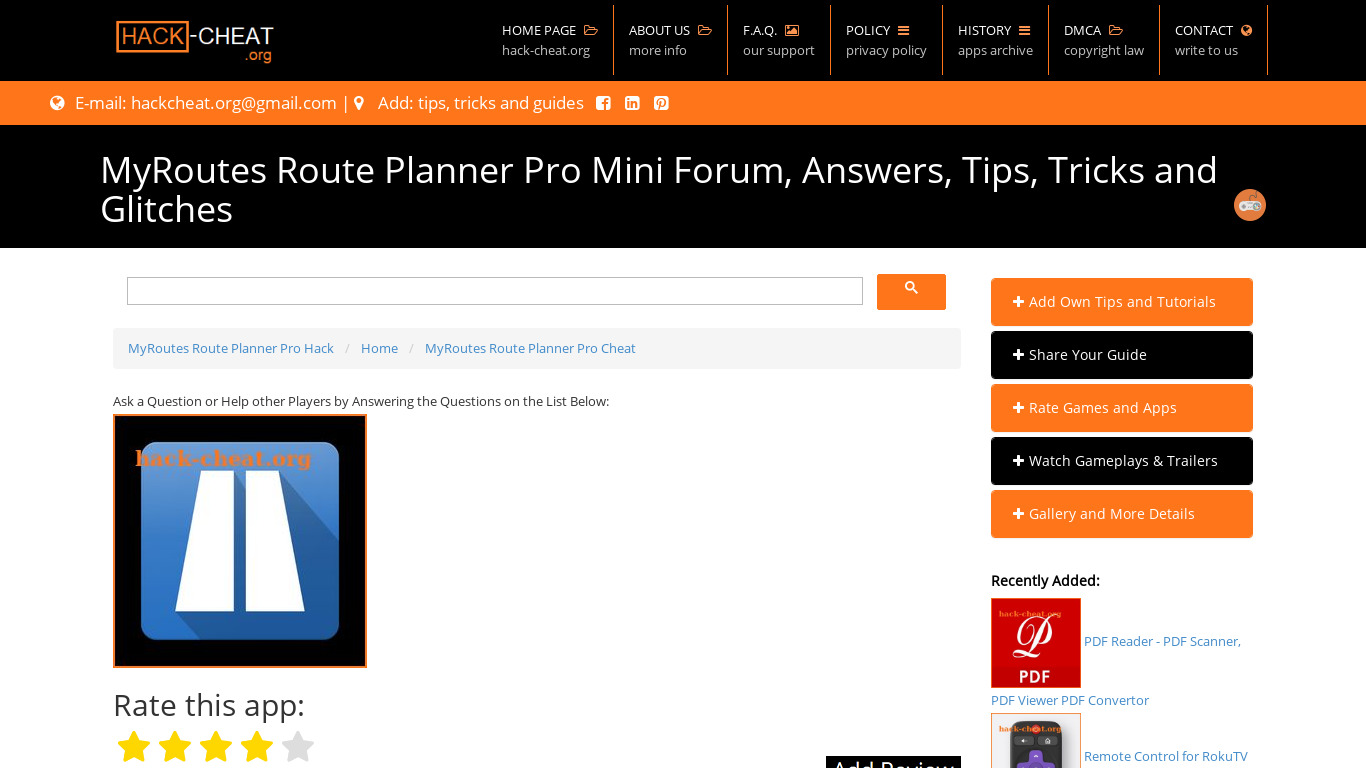 MyRoutes Route Planner Pro Landing page