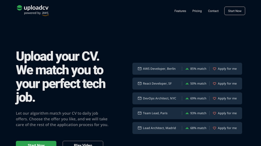 UploadCV Landing Page