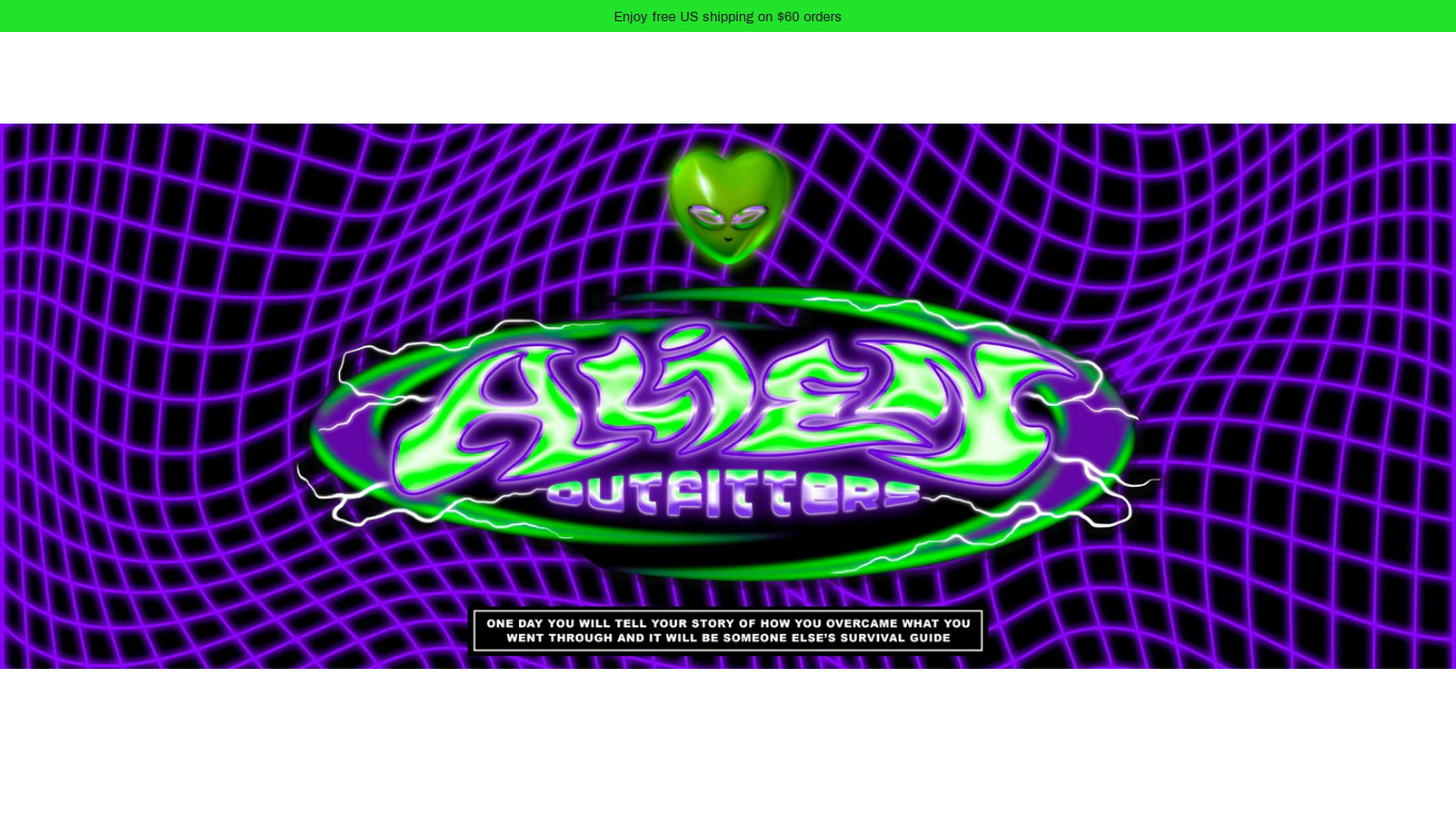 Alien Outfitters Landing page