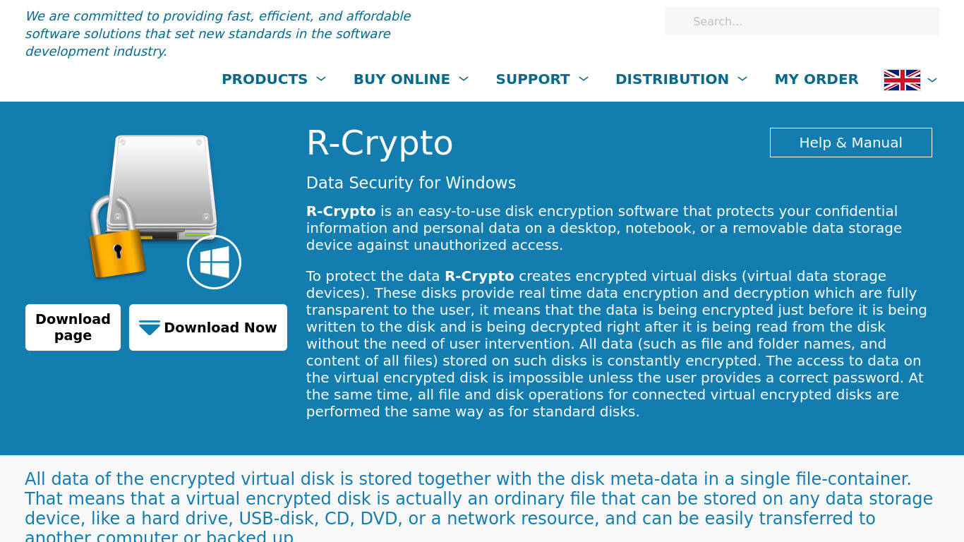 R-Crypto Landing page