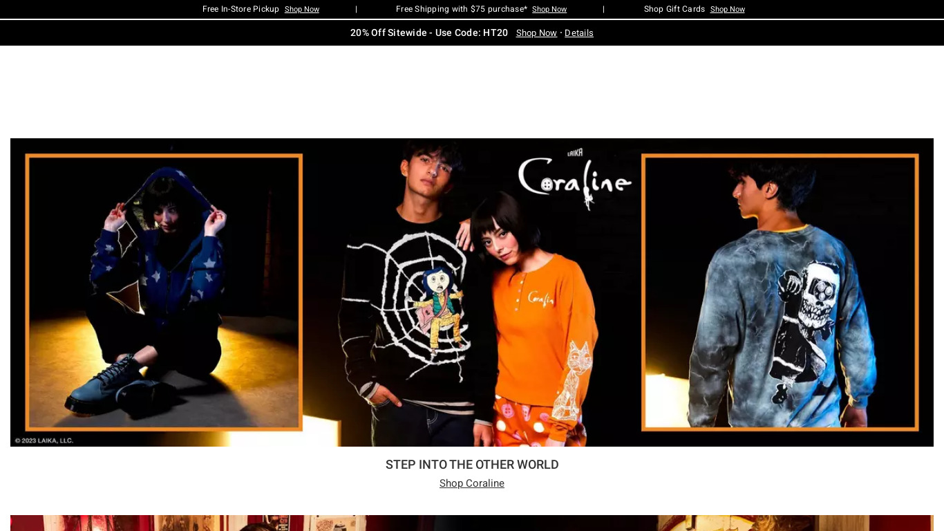 Hot Topic Landing page