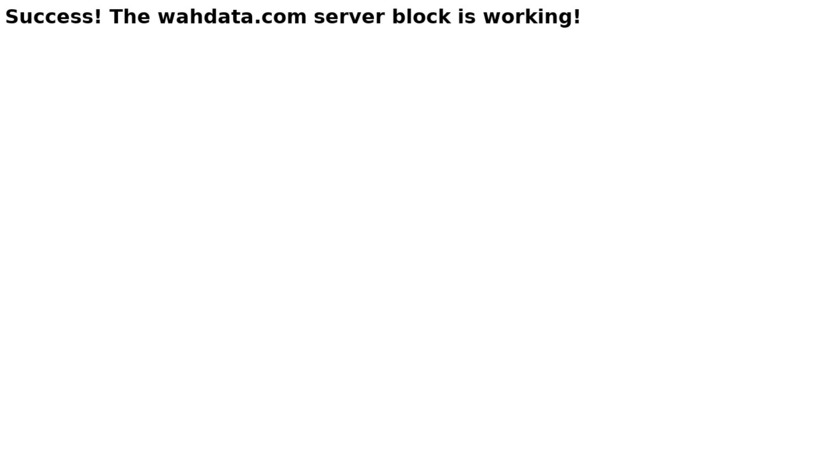 WahData Landing Page