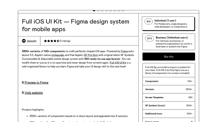 Full iOS 15 UI Kit Landing Page