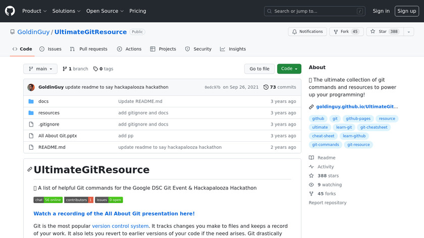UltimateGitResource Landing Page
