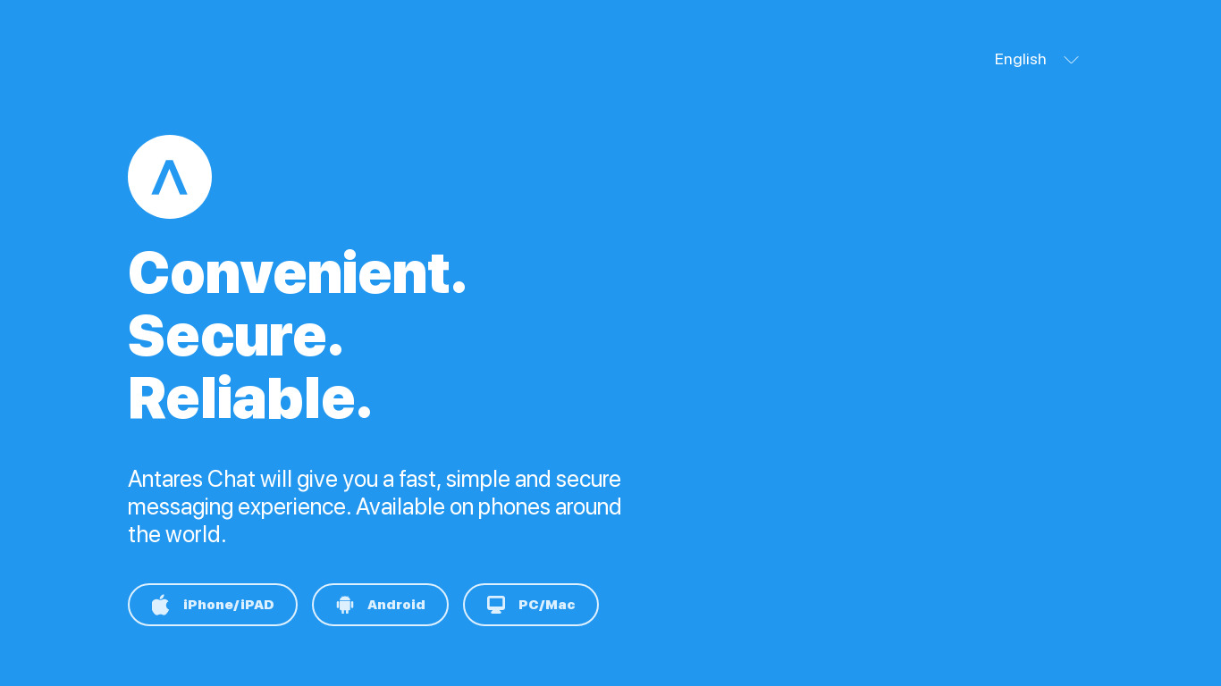 Antares Chat Landing page