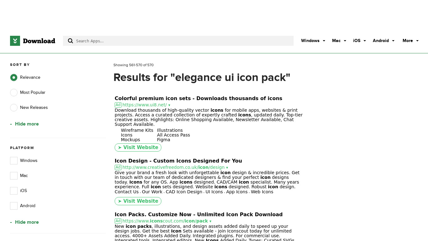 ELEGANCE UI Icon Pack Landing page