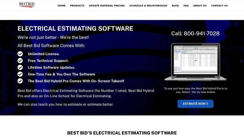 Best Bid Electrical Estimating Landing Page