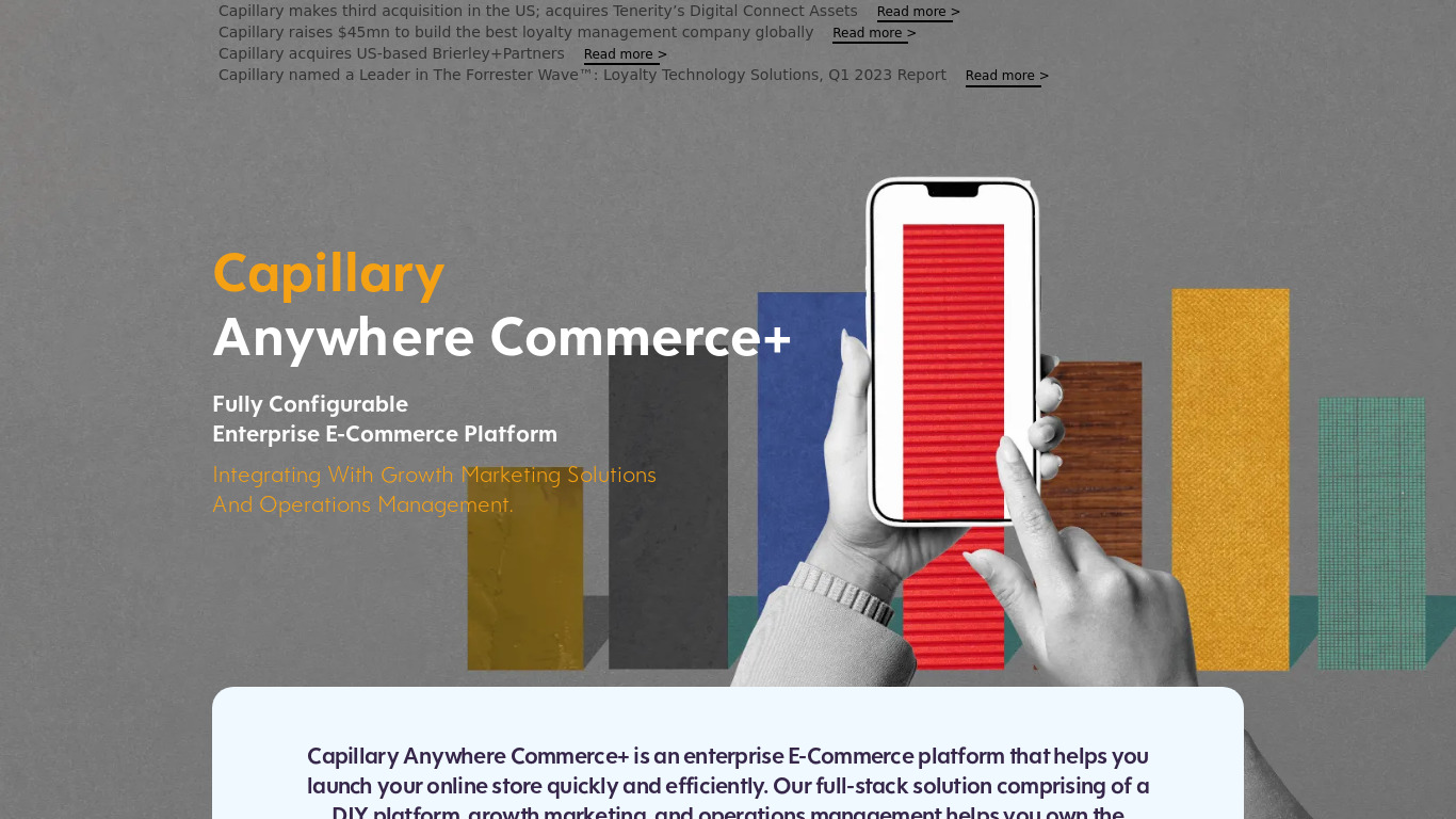 Anywhere Commerce+ Landing page