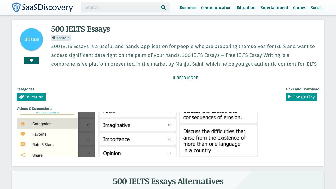 500 IELTS Essays Landing page