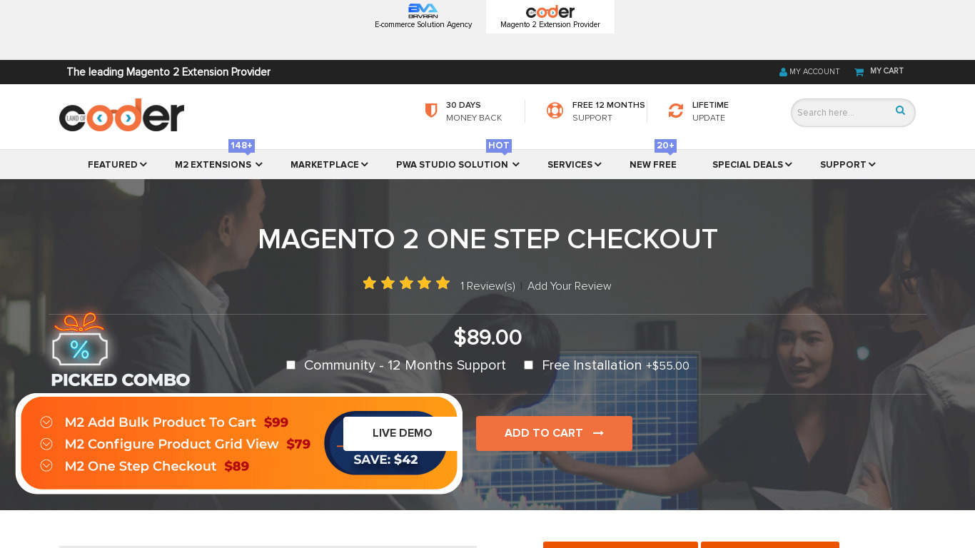 LandofCoder Magento2 One Step Checkout Landing page