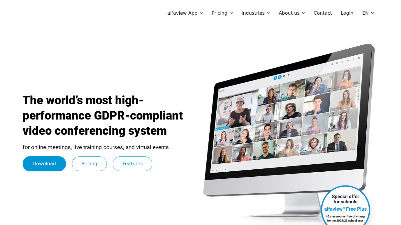 alfaview Landing page