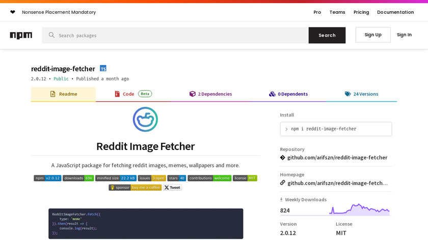 Reddit Image Fetcher Landing Page