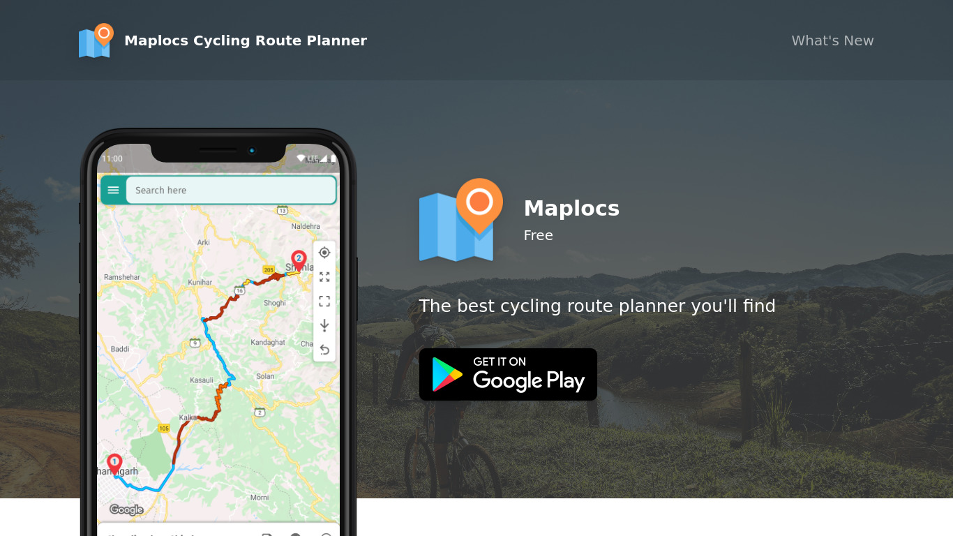 Maplocs Landing page