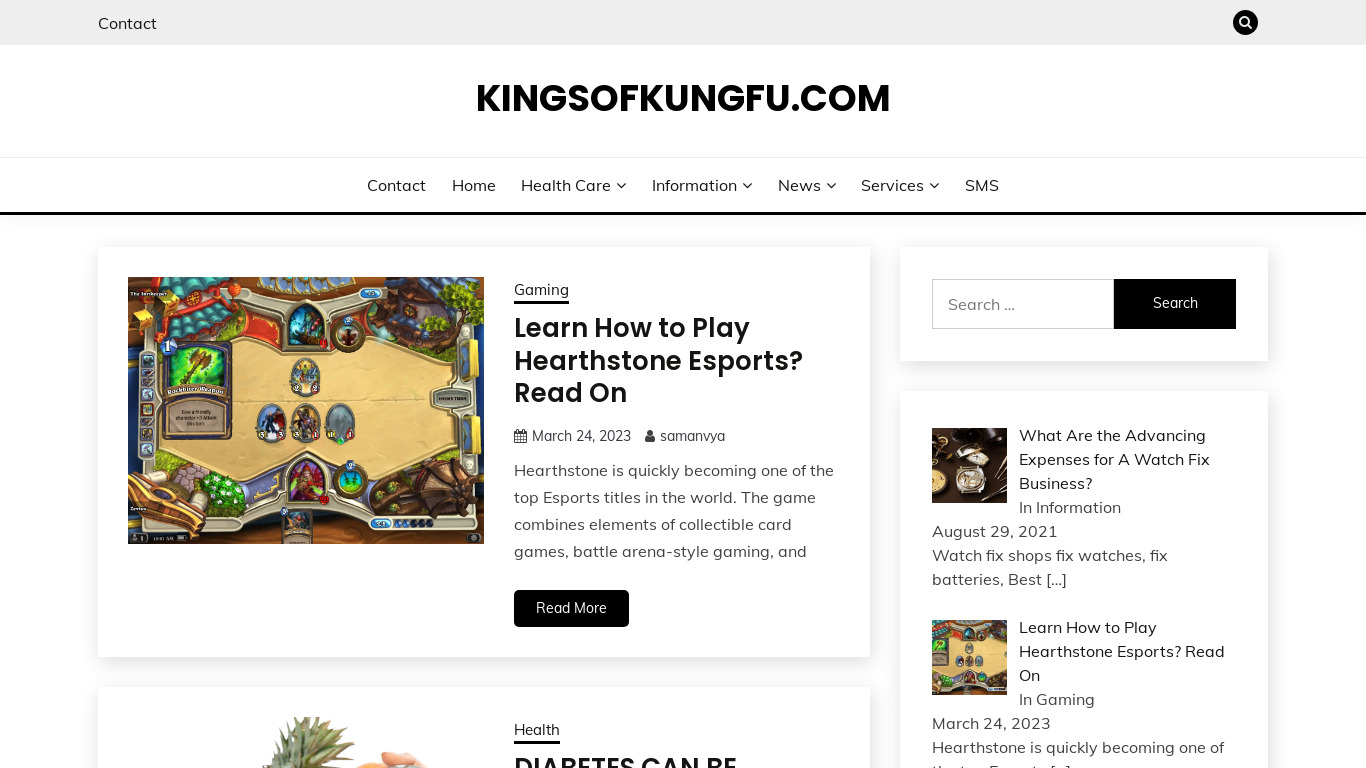 Kings of Kung Fu Landing page