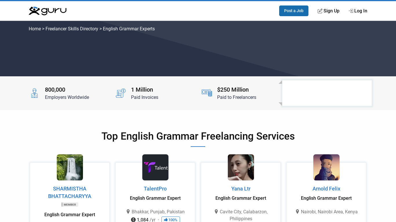 English Grammar Expert Landing page