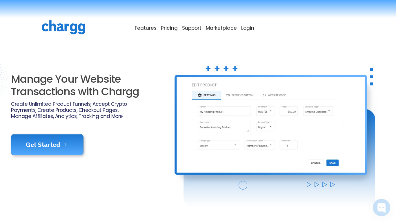 Chargg Payment Platform Landing page