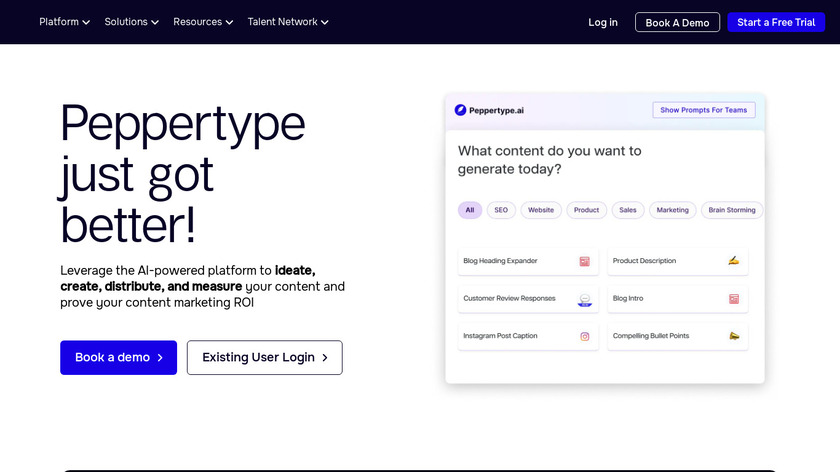 Peppertype.ai Landing Page