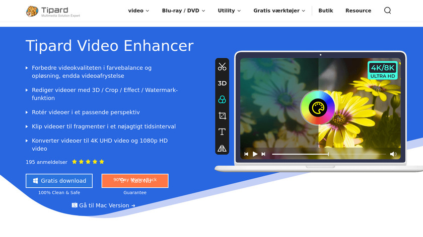 Tipard Video Enhancer Landing Page