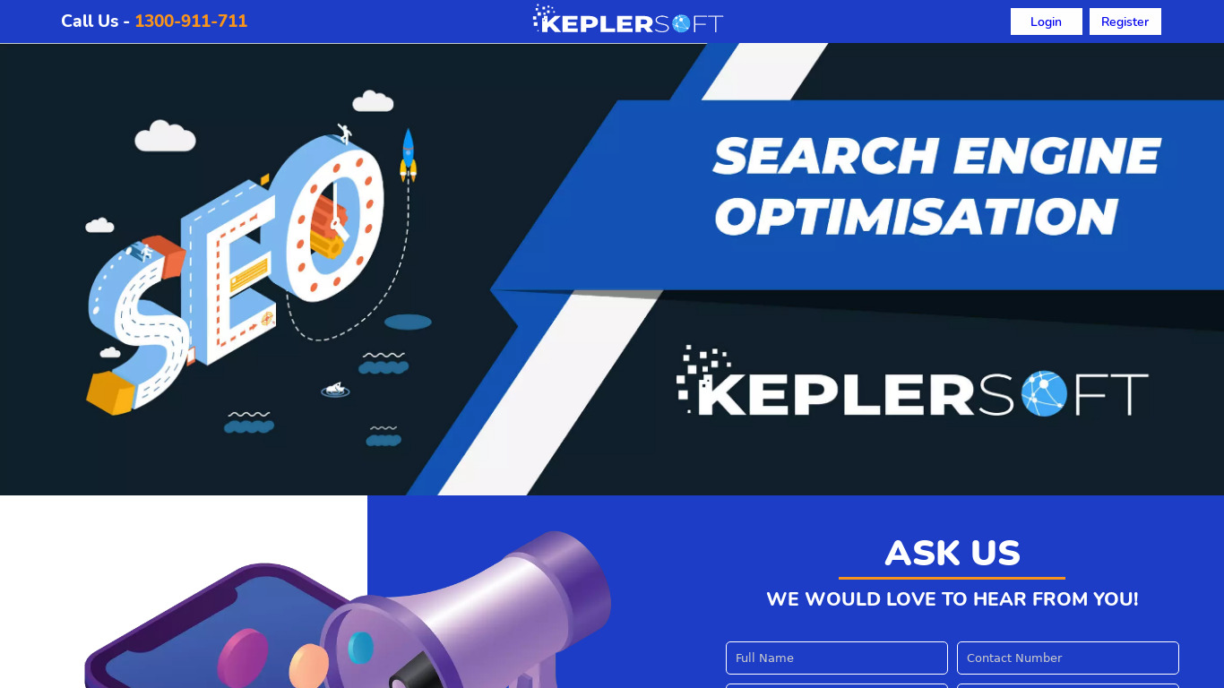 Keplersoft Landing page
