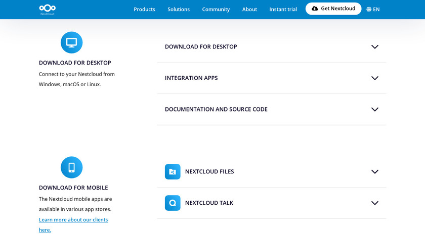 Nextcloud Desktop App Landing Page
