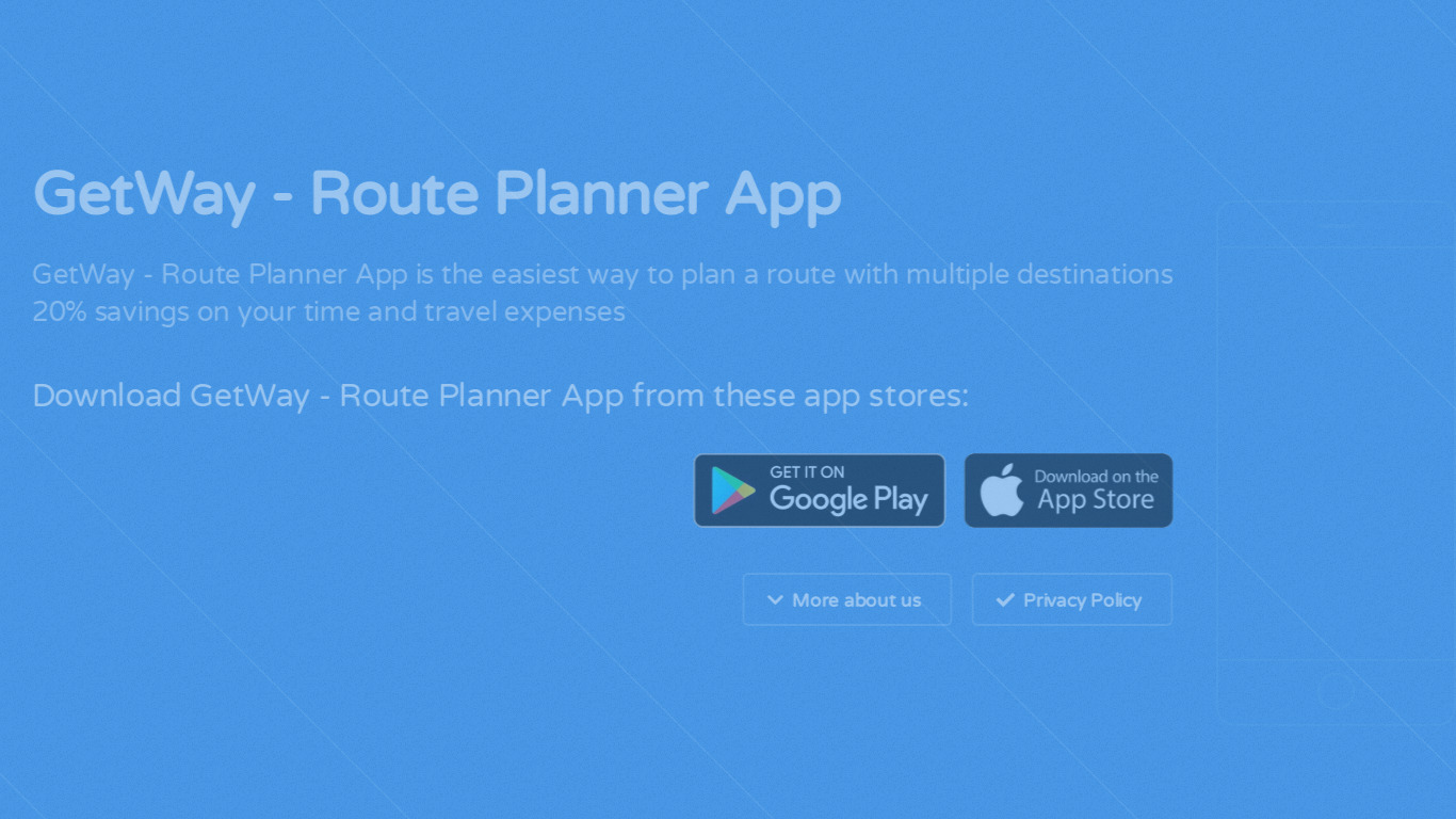 Route Planner – GetWay Landing page