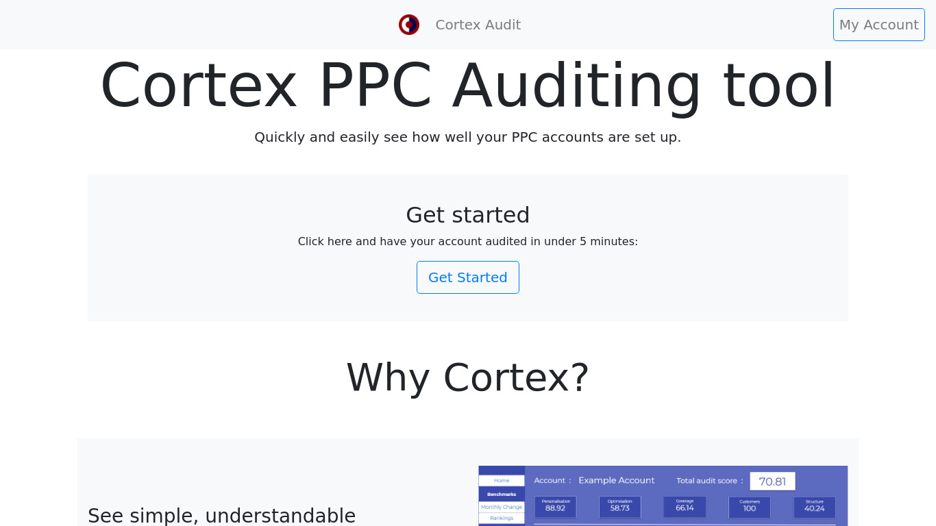 Cortex PPC Audit Landing page