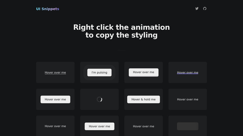 UI Snippets Landing Page