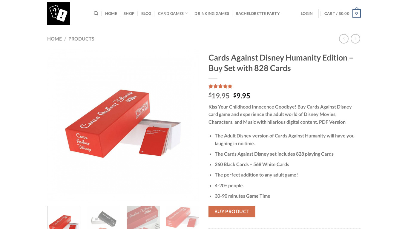 Cards Against Muggles Landing page