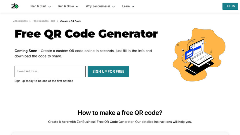 QR Code Generator by Logaster Landing Page