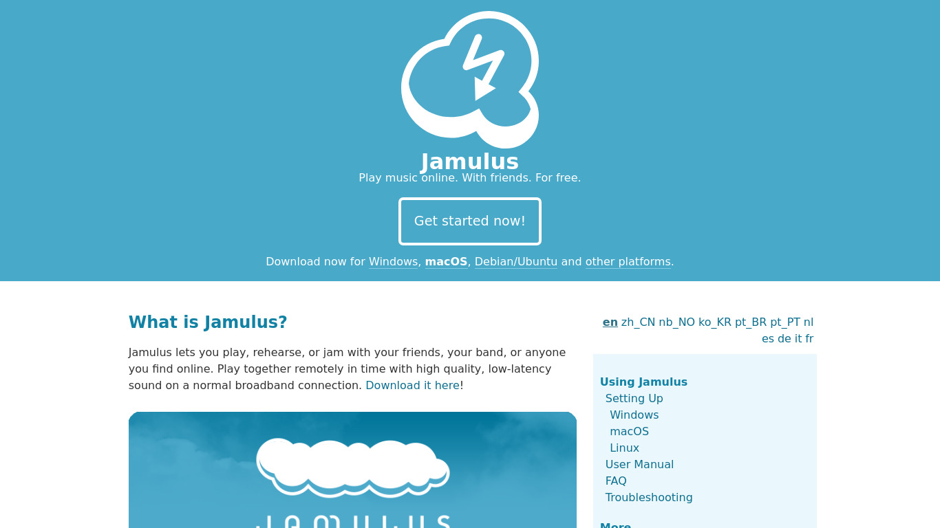 Jamulus Landing page