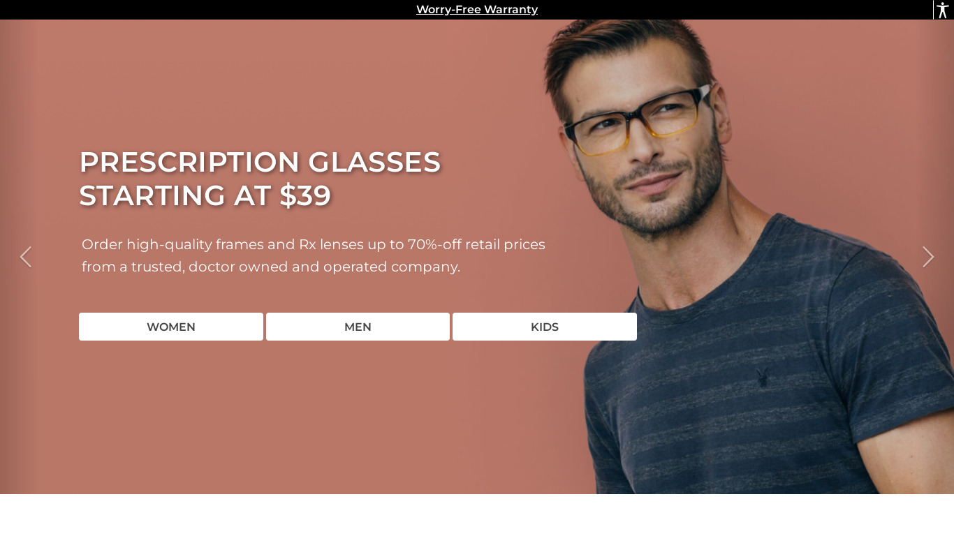39 Dollar Glasses Landing page