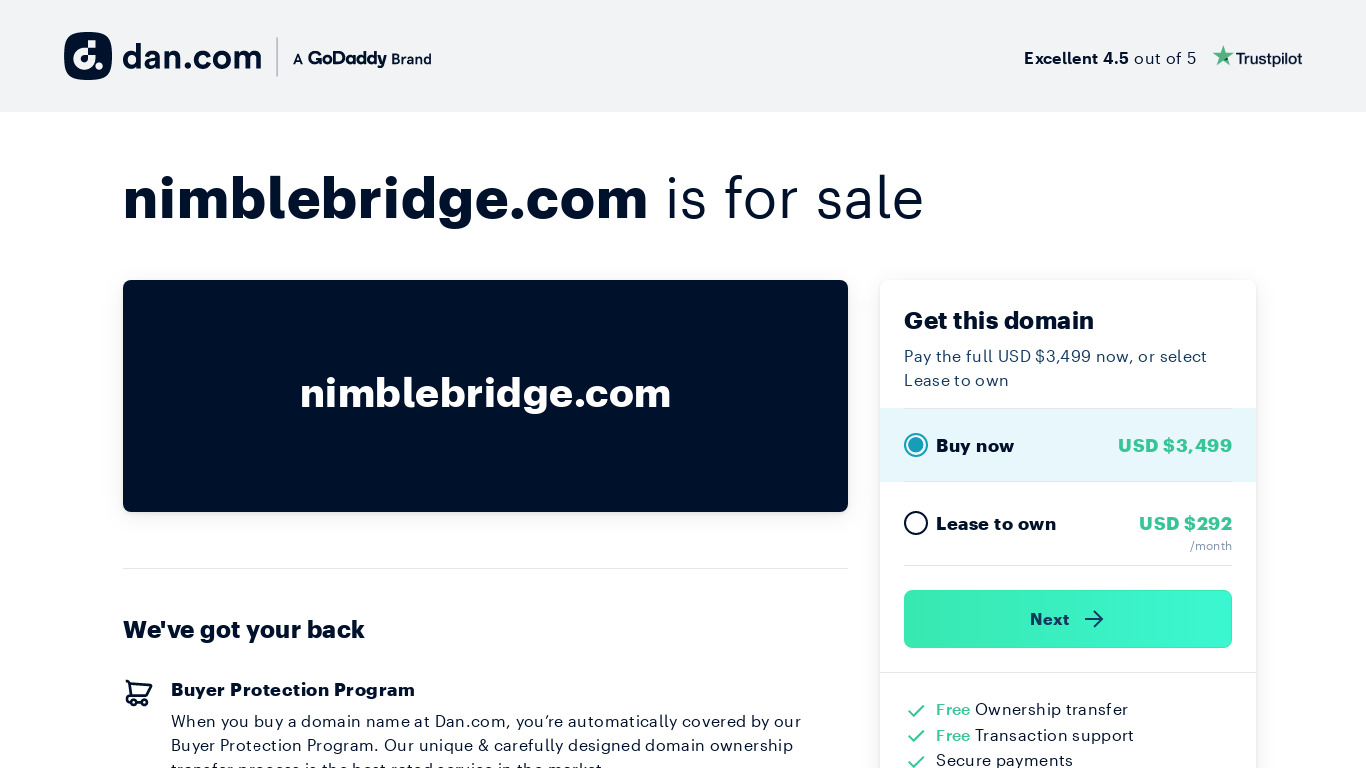 Nimblebridge Landing page