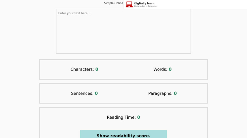 Words Counter by Digitally Learn Landing Page