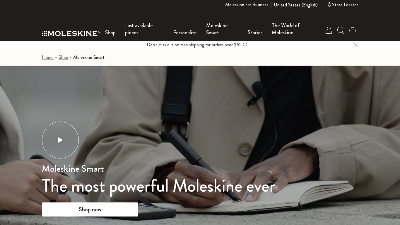 Moleskine Timepage Landing page