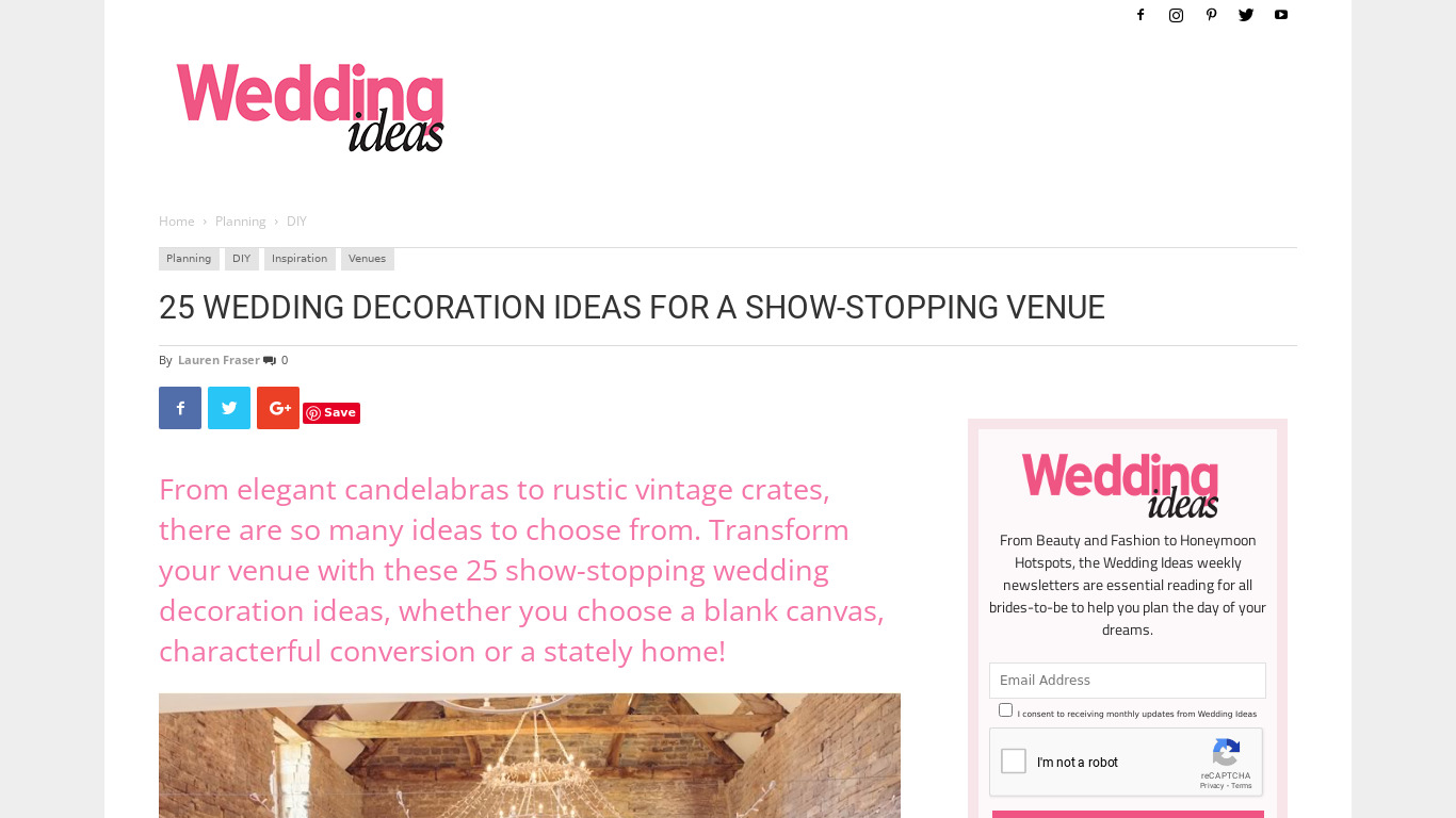 Wedding Decorations Ideas Landing page