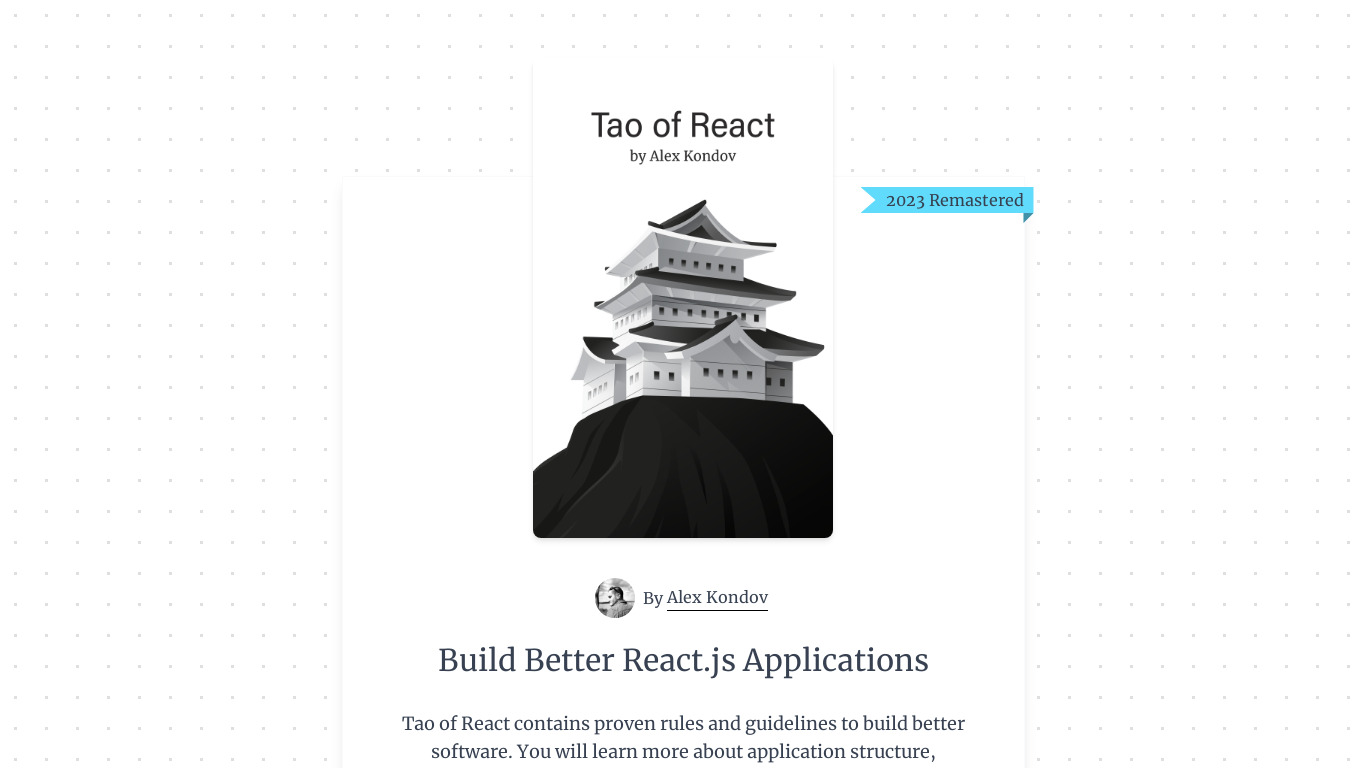 Tao of React Landing page