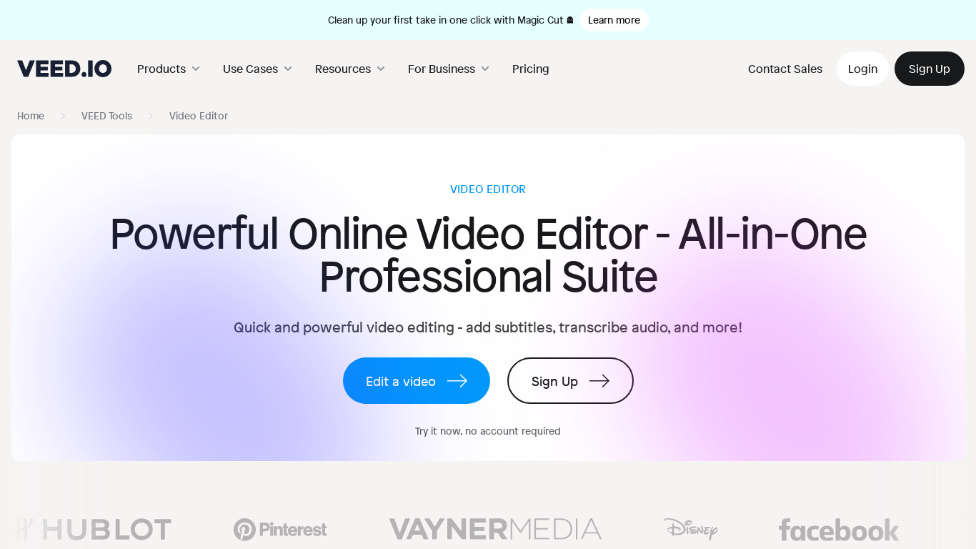 Video Podcasting Software Landing page