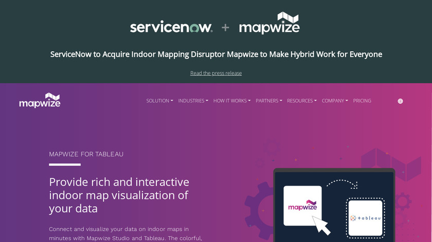 mapwize.io Mapwize for Tableau Landing Page