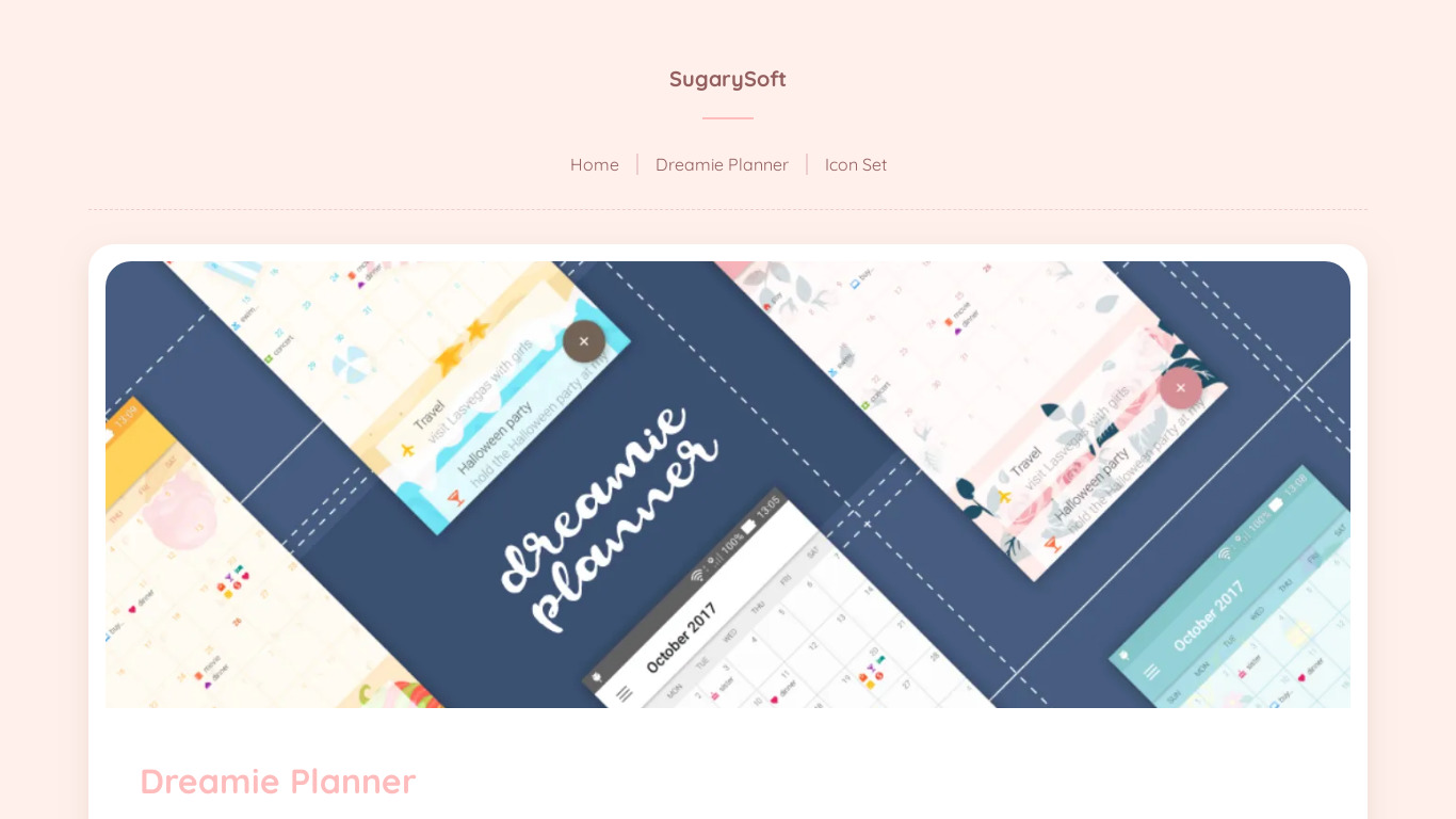 Dreamie Planner Landing page