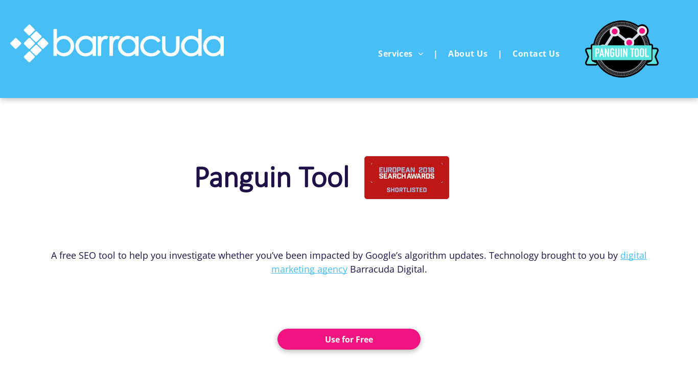 Panguin Tool by Barracuda Digital Landing page