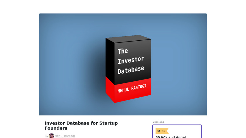 Investor Database for Startup Founders Landing Page
