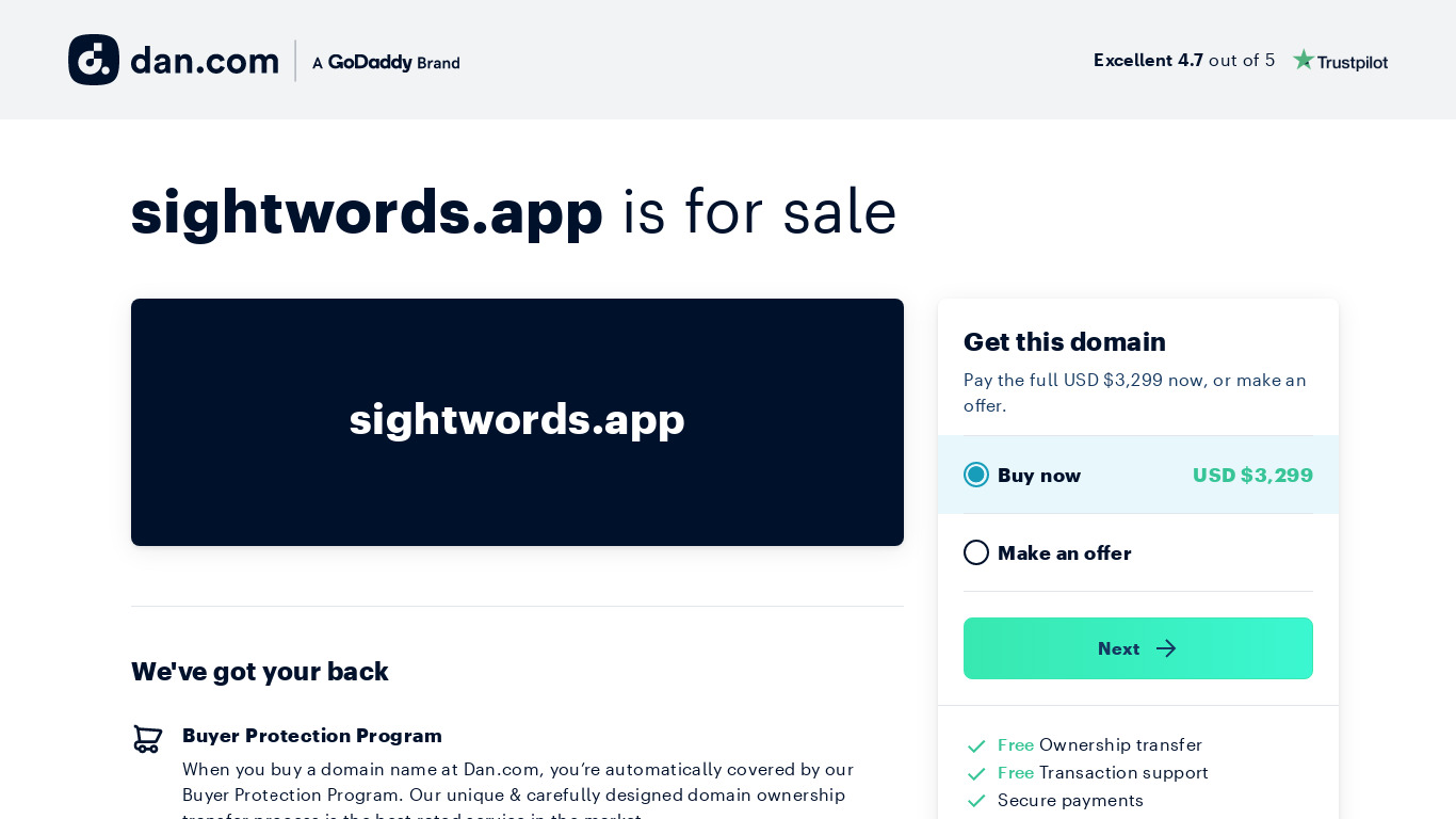 Easy Sight Words Landing page