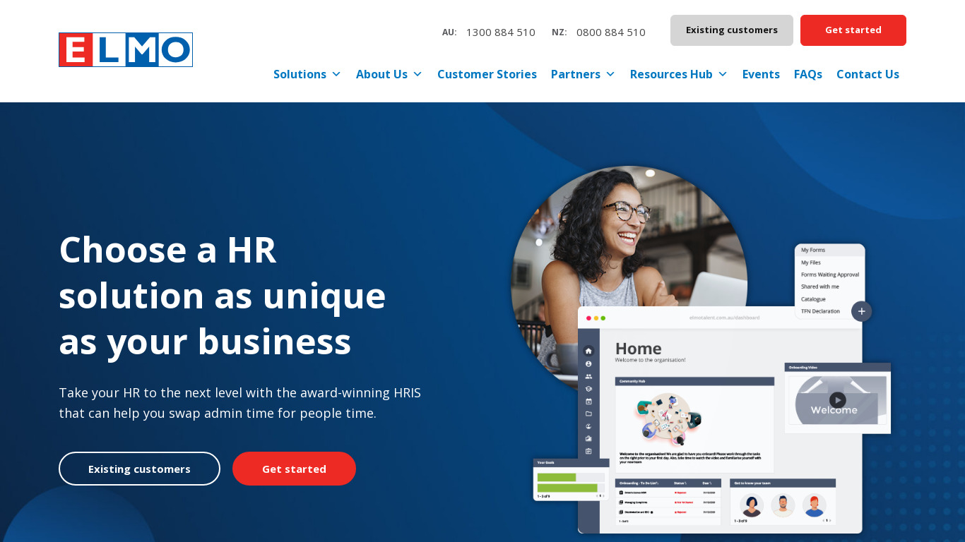 ELMO Cloud HR & Payroll Landing page