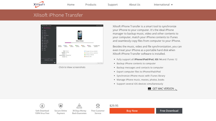 Xilisoft iPhone Transfer Landing Page