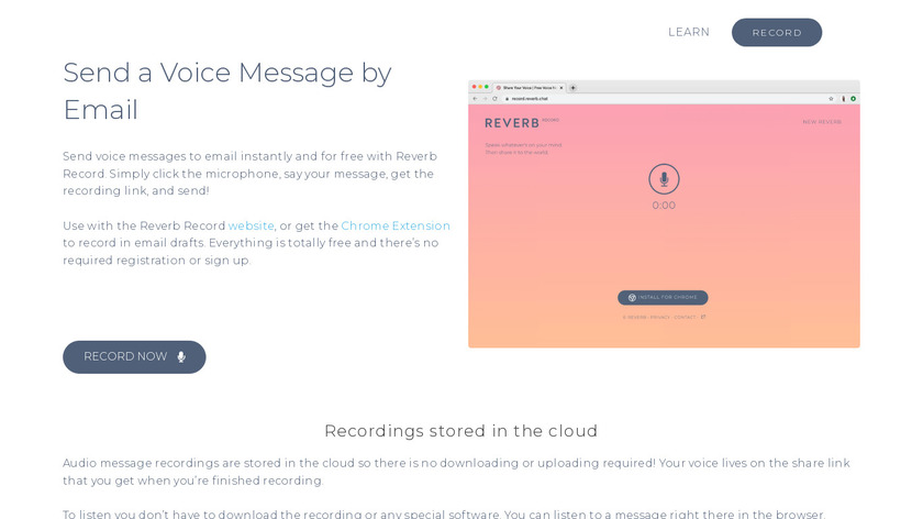 Reverb Record Landing Page