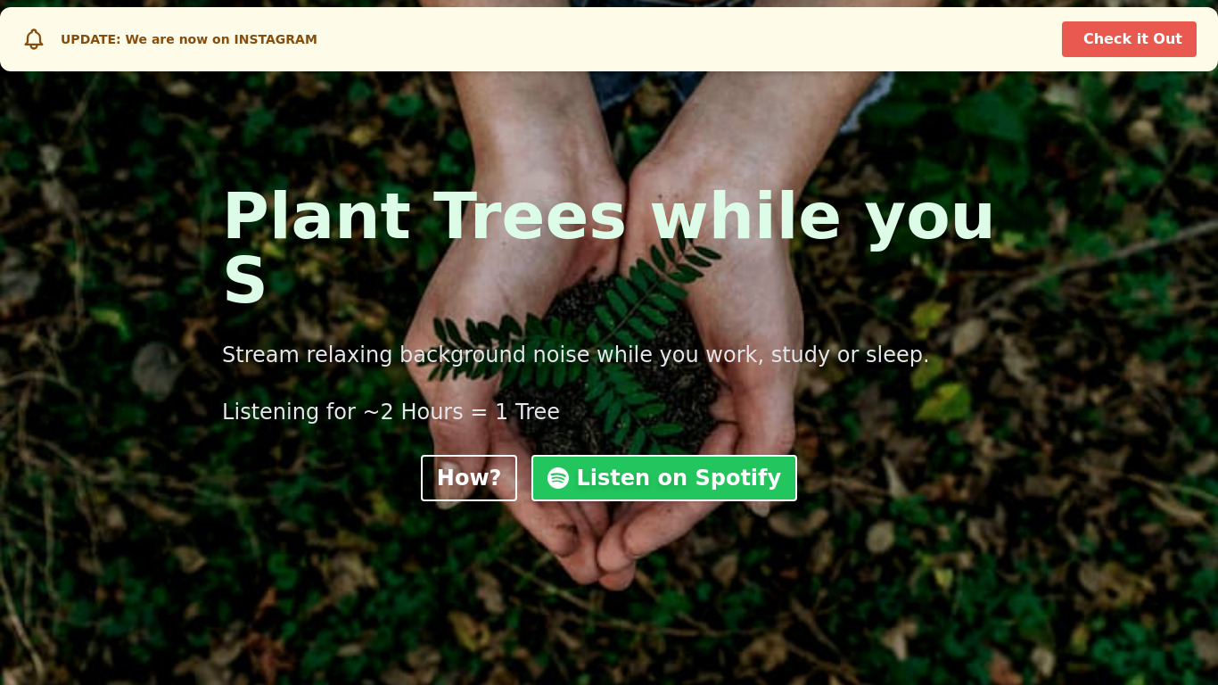 This Song Plants Trees Landing page