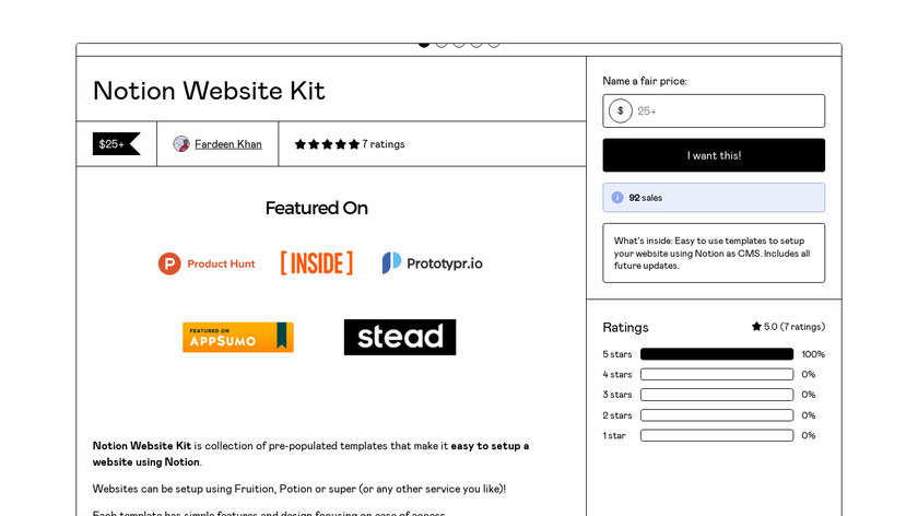 Notion Website Kit Landing Page