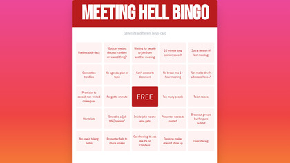 Meeting Hell Bingo image